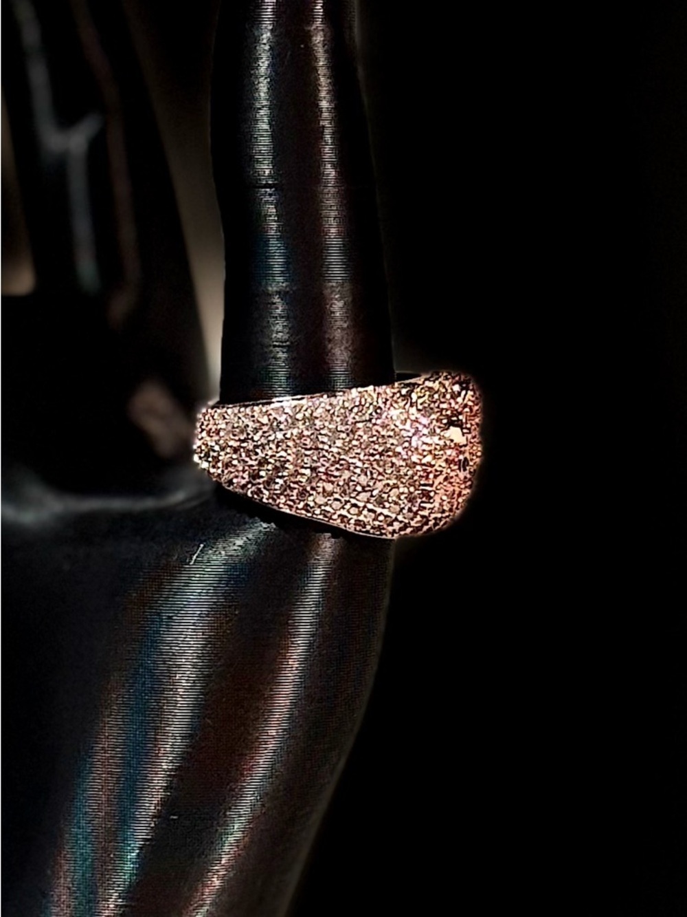 Elegant Rose Gold Pavé HK Statement Ring - Women Jewelry - Picture 4 of 6